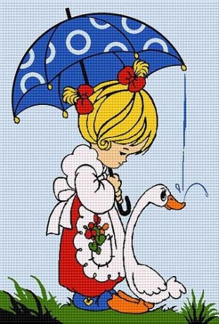 Fetiță cu umbrelă